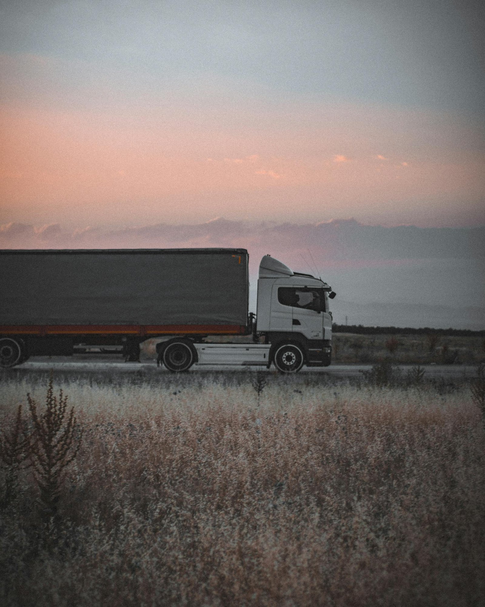 Interstate moving truck on the highway