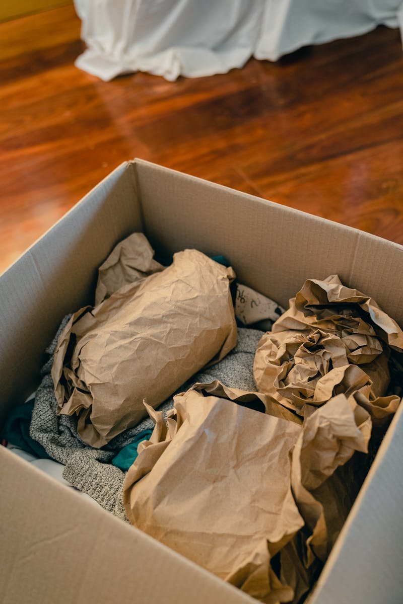 Carefully wrapped items ready for interstate transport